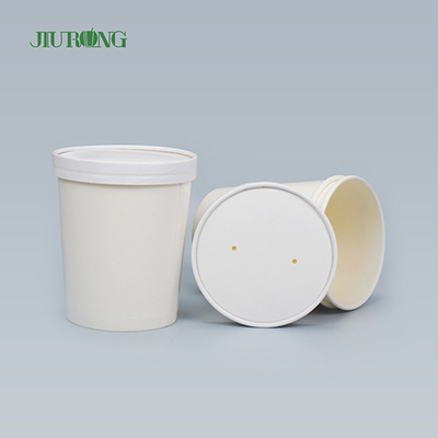 Tazón de fuente de papel biodegradable blanco del hogar logotipo de encargo de la prenda impermeable de 8 onzas