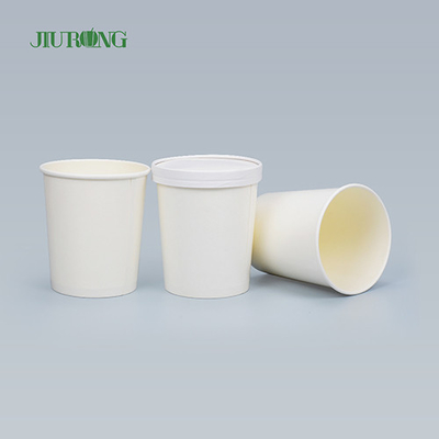 Tazón de fuente de papel biodegradable blanco del hogar logotipo de encargo de la prenda impermeable de 8 onzas