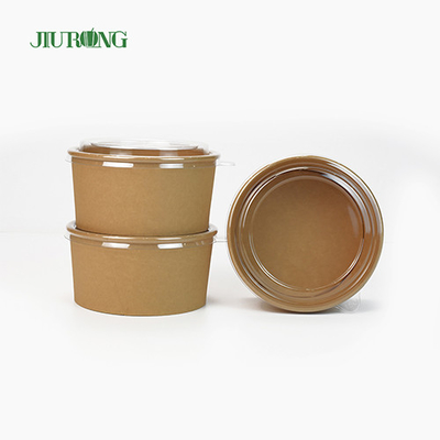 ensaladera amistosa del papel de Kraft de 1100ml Eco disponible con la tapa del ANIMAL DOMÉSTICO