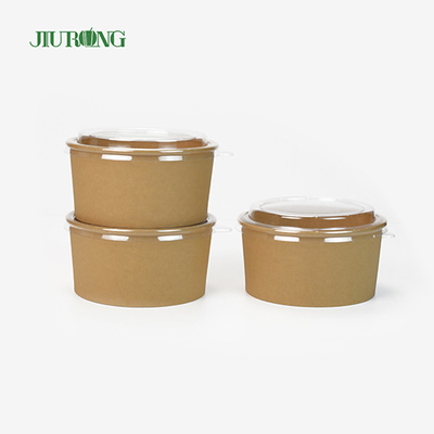 ensaladera amistosa del papel de Kraft de 1100ml Eco disponible con la tapa del ANIMAL DOMÉSTICO