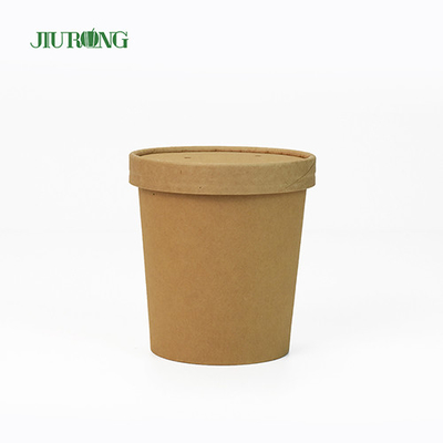 Ensalada Kraft Tazón de papel biodegradable 8oz Eco Friendly PLA Tapa
