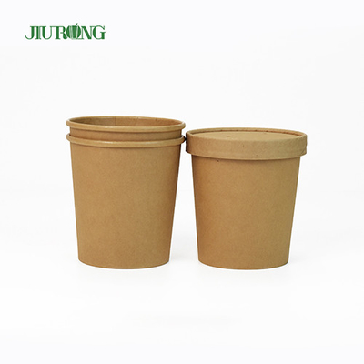 Ensalada Kraft Tazón de papel biodegradable 8oz Eco Friendly PLA Tapa