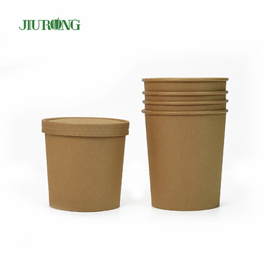Tazones de fuente de papel biodegradables del cuenco de la taza de papel del vajilla de 16 onzas pequeños con las tapas