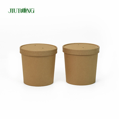 Tazones de fuente de papel biodegradables del cuenco de la taza de papel del vajilla de 16 onzas pequeños con las tapas