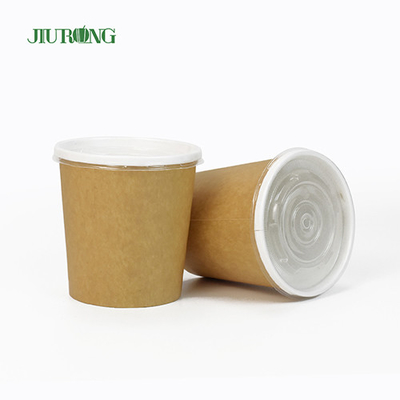 PLA que cubre el cuenco de papel biodegradable Eco 32Oz disponible amistoso con las tapas