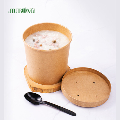 Recipiente de papel biodegradable desechable con tapa