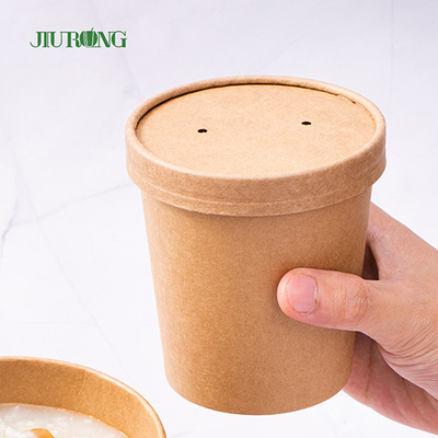 Recipiente de papel biodegradable desechable con tapa