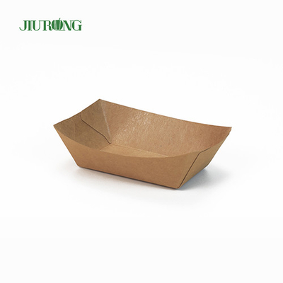 Fiambreras de papel desechables acanaladas ODM de impresión de LOGOTIPO personalizado biodegradable