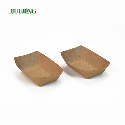 Fiambreras de papel desechables acanaladas ODM de impresión de LOGOTIPO personalizado biodegradable
