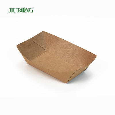 Fiambreras de papel desechables acanaladas ODM de impresión de LOGOTIPO personalizado biodegradable