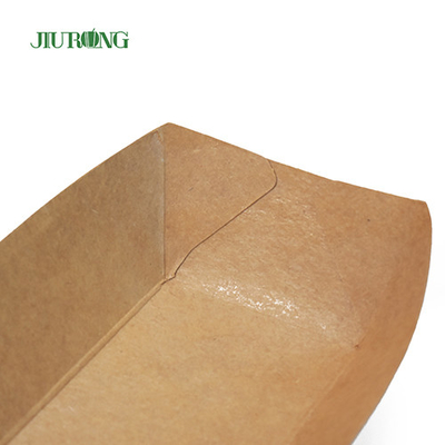 Fiambreras de papel desechables acanaladas ODM de impresión de LOGOTIPO personalizado biodegradable