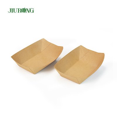 ODM biodegradable del OEM de las bandejas de la comida del papel disponible de Kraft a prueba de grasa