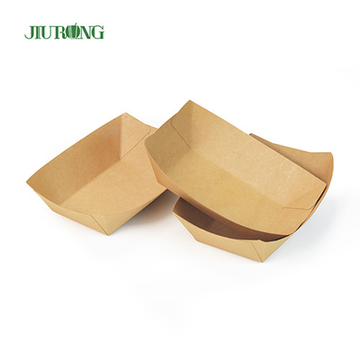 ODM biodegradable del OEM de las bandejas de la comida del papel disponible de Kraft a prueba de grasa