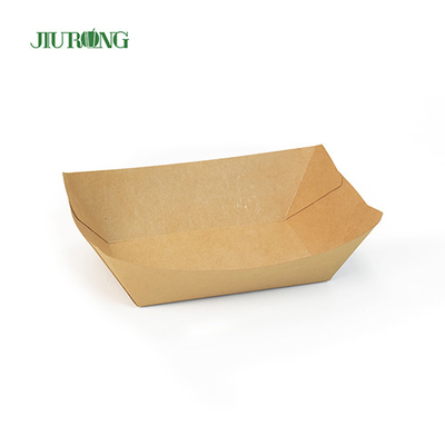 ODM biodegradable del OEM de las bandejas de la comida del papel disponible de Kraft a prueba de grasa
