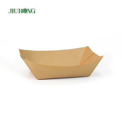 ODM biodegradable del OEM de las bandejas de la comida del papel disponible de Kraft a prueba de grasa