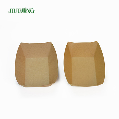 Contenedores de papel desechables reciclables Bandeja de comida kraft ecológica 75 mm