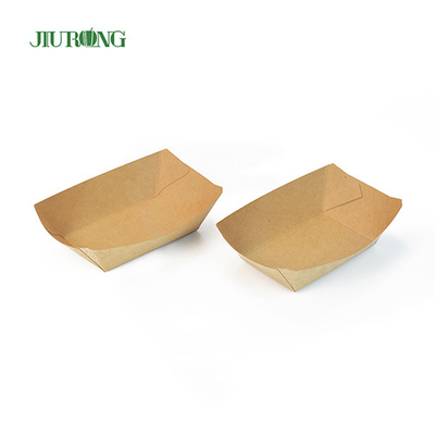 Bandejas de papel desechables biodegradables ODM para servir, longitud de 175 cm, logotipo personalizado