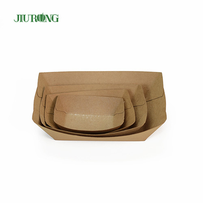 Contenedor de papel biodegradable para sushi desechable, bandejas de comida de papel kraft de 107mm