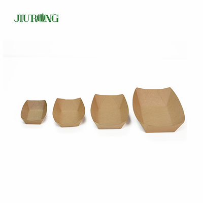 Contenedor de papel biodegradable para sushi desechable, bandejas de comida de papel kraft de 107mm