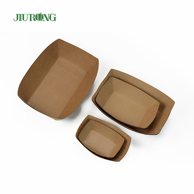 Contenedor de papel biodegradable para sushi desechable, bandejas de comida de papel kraft de 107mm