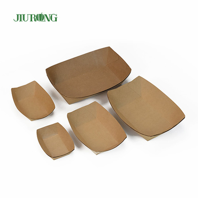 Contenedor de papel biodegradable para sushi desechable, bandejas de comida de papel kraft de 107mm
