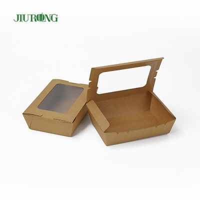 Contenedor de papel biodegradable personalizado 12x12x6cm Papel Kraft Impermeable