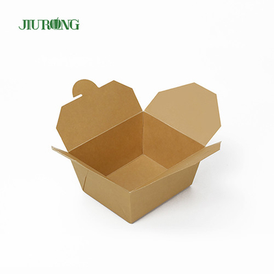 Envasado de alimentos de papel desechable a prueba de grasa, contenedor para llevar kraft de 1080ml