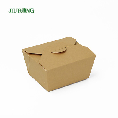 Envasado de alimentos de papel desechable a prueba de grasa, contenedor para llevar kraft de 1080ml