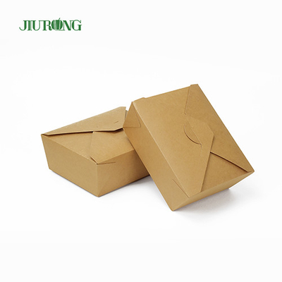 Envases de papel desechables biodegradables plegables Jiurong con tapas