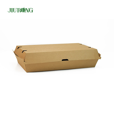 fiambrera kraft de papel de grado alimenticio para llevar respetuosa con el medio ambiente de 2100 ml