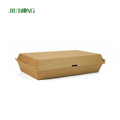 fiambrera kraft de papel de grado alimenticio para llevar respetuosa con el medio ambiente de 2100 ml