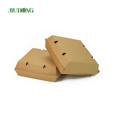 F flute Recipientes ecológicos para llevar Botes de comida de papel marrón de 700 ml