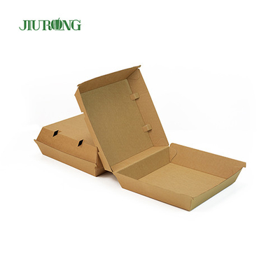 F flute Recipientes ecológicos para llevar Botes de comida de papel marrón de 700 ml