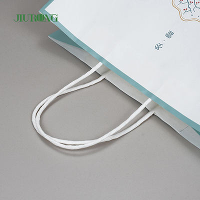 bolsas de papel recicladas Kraft blancas biodegradables de 280 mm con asas