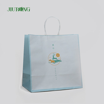 Bolsas de papel kraft personalizadas, biodegradables, impermeables, respetuosas con el medio ambiente, 320 mm