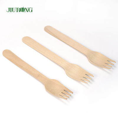 Cubiertos desechables biodegradables de bambú, vajilla, tenedor de madera, 95mm