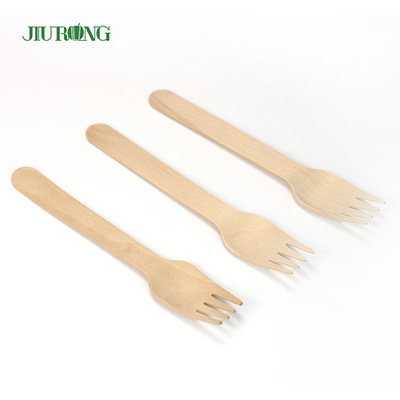 Cubiertos desechables biodegradables de bambú, vajilla, tenedor de madera, 95mm