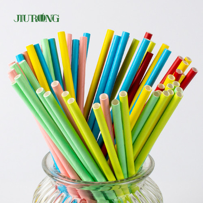 Papel biodegradable de encargo Straw For Coffee Drink Bendable 150m m