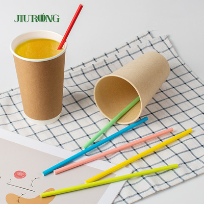 Papel biodegradable de encargo Straw For Coffee Drink Bendable 150m m