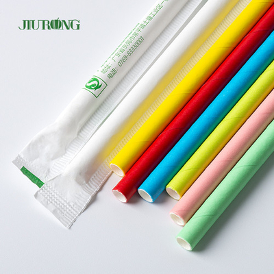Papel biodegradable de encargo Straw For Coffee Drink Bendable 150m m