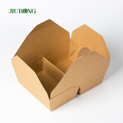 Envase de empaquetado de papel biodegradable de Kraft Togo Box Fast Food Takeaway