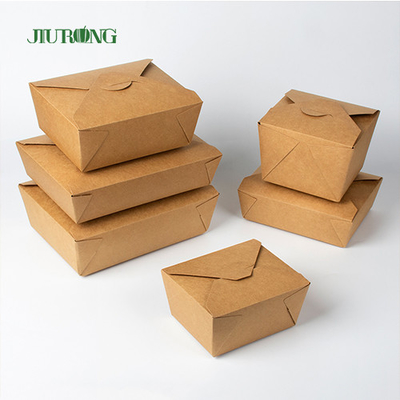Envase de empaquetado para llevar de papel disponible de la entrega de los alimentos de preparación rápida de la fiambrera de Kraft