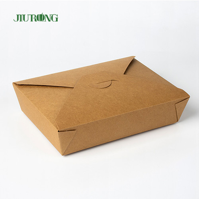 Envase de empaquetado para llevar de papel disponible de la entrega de los alimentos de preparación rápida de la fiambrera de Kraft