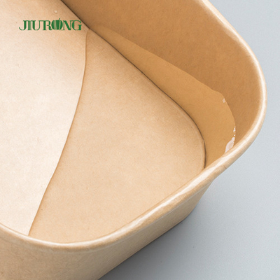 De un sólo recinto llévese el cuenco de ensalada del papel de Kraft del envase de comida que empaqueta con la tapa del ANIMAL DOMÉSTICO