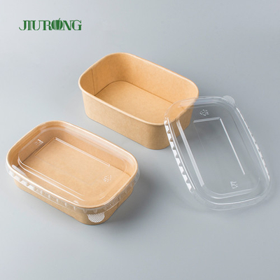 De un sólo recinto llévese el cuenco de ensalada del papel de Kraft del envase de comida que empaqueta con la tapa del ANIMAL DOMÉSTICO