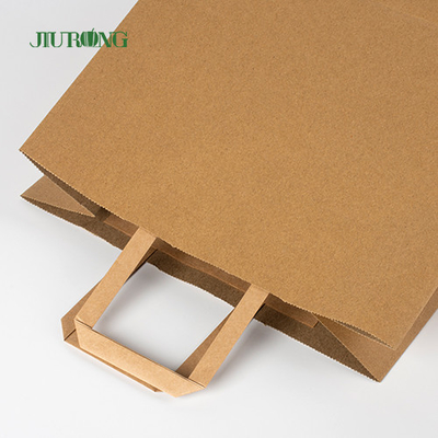 Bolsa de papel el SOS Brown Kraft con el acondicionamiento de los alimentos reciclado manija del almuerzo