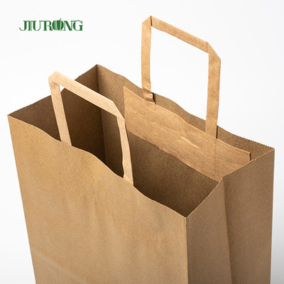 Bolsa de papel el SOS Brown Kraft con el acondicionamiento de los alimentos reciclado manija del almuerzo