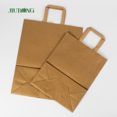 Bolsa de papel el SOS Brown Kraft con el acondicionamiento de los alimentos reciclado manija del almuerzo