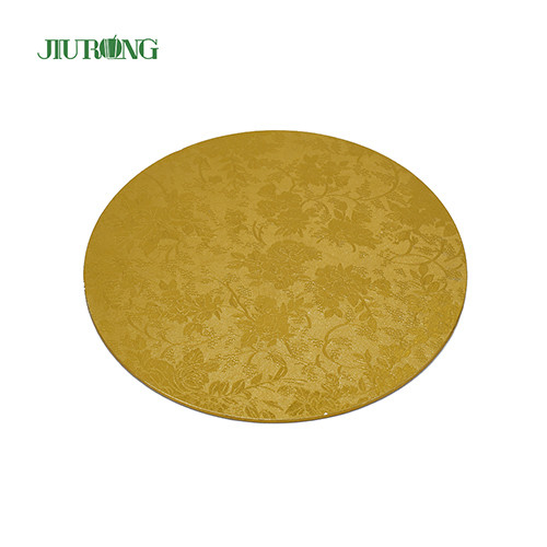 Abono para el hogar Tablero de pastel de oro de 10 pulgadas Tambor de pastel corrugado de grado alimenticio de 24 cm