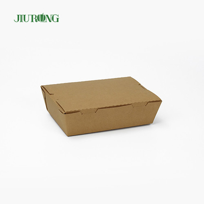 Caja desechable biodegradable de papel para alimentos 900ml reciclable